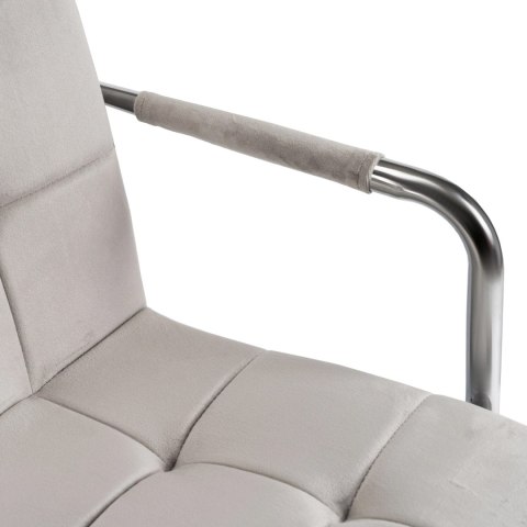 Krzesło Obrotowe Młodzieżowe ASTRO Szare Welurowe Nowoczesne