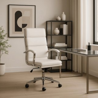 Fotel Obrotowy CAMILO Biały Ekoskóra