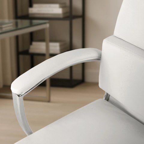 Fotel Biurowy CAMILO Obrotowy Biały Ekoskóra Nowoczesny