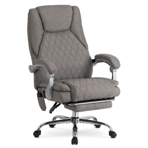 Fotel Biurowy Masujący z Funkcją Podgrzewania GIORGIO Obrotowy Szary Nowoczesny