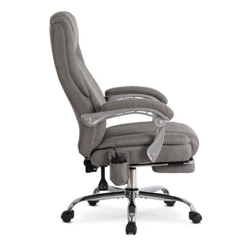 Fotel Biurowy Masujący z Funkcją Podgrzewania GIORGIO Obrotowy Szary Nowoczesny