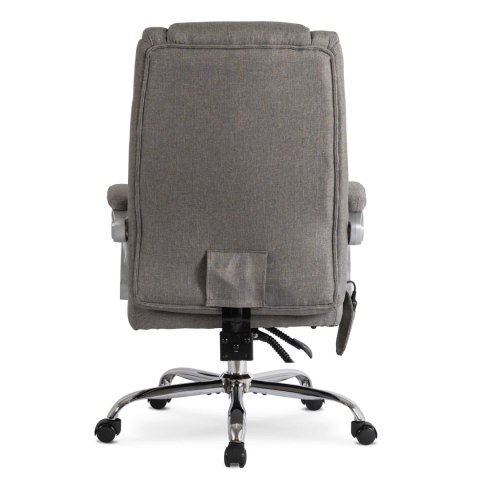 Fotel Biurowy Masujący z Funkcją Podgrzewania GIORGIO Obrotowy Szary Nowoczesny