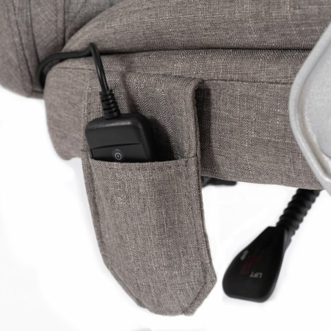 Fotel Biurowy Masujący z Funkcją Podgrzewania GIORGIO Obrotowy Szary Nowoczesny