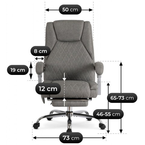 Fotel Biurowy Masujący z Funkcją Podgrzewania GIORGIO Obrotowy Szary Nowoczesny