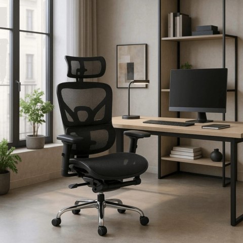 Fotel Biurowy Obrotowy KAIR Czarny Nowoczesny