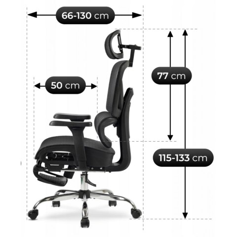 Fotel Biurowy Obrotowy KAIR Czarny Nowoczesny