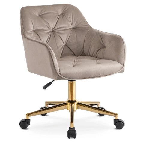 Fotel Obrotowy KONOR Beżowy Welurowy
