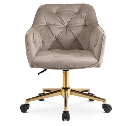 Fotel Obrotowy KONOR Beżowy Welurowy