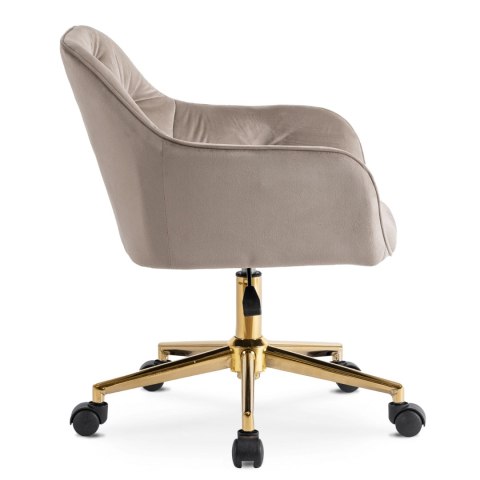 Fotel Obrotowy KONOR Beżowy Welurowy