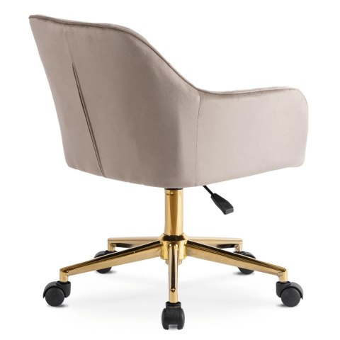Fotel Obrotowy KONOR Beżowy Welurowy