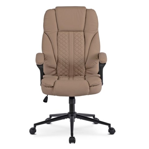 Fotel Biurowy PHONIX Obrotowy Beżowy Ekoskóra Nowoczesny