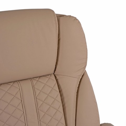 Fotel Biurowy PHONIX Obrotowy Beżowy Ekoskóra Nowoczesny