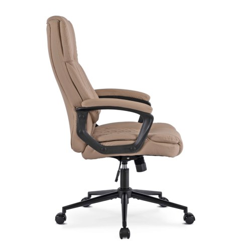 Fotel Biurowy PHONIX Obrotowy Beżowy Ekoskóra Nowoczesny