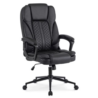 Fotel Biurowy PHONIX Obrotowy Czarny Ekoskóra Nowoczesny