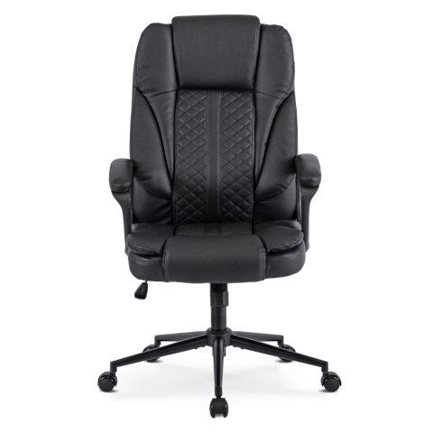 Fotel Biurowy PHONIX Obrotowy Czarny Ekoskóra Nowoczesny