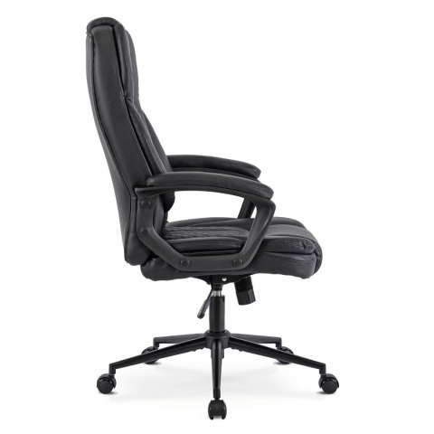 Fotel Biurowy PHONIX Obrotowy Czarny Ekoskóra Nowoczesny