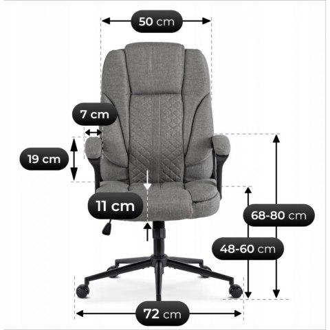 Fotel Biurowy PHONIX Obrotowy Szary Nowoczesny