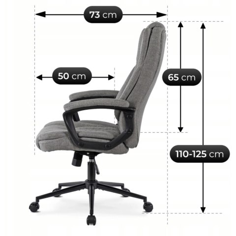 Fotel Biurowy PHONIX Obrotowy Szary Nowoczesny