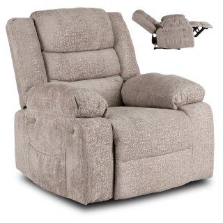 Fotel Rozkładany ARTURO Beżowy Welurowy