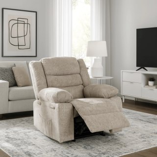 Fotel Rozkładany ARTURO Beżowy Welurowy