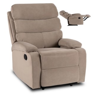 Fotel Rozkładany KOBE Beżowy Welurowy