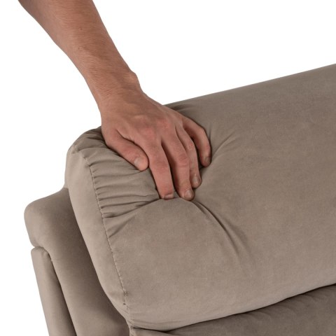 Fotel Rozkładany KOBE Beżowy Welurowy