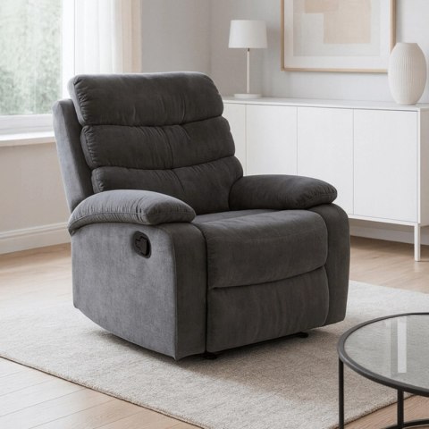 Fotel Rozkładany KOBE Szary Welurowy
