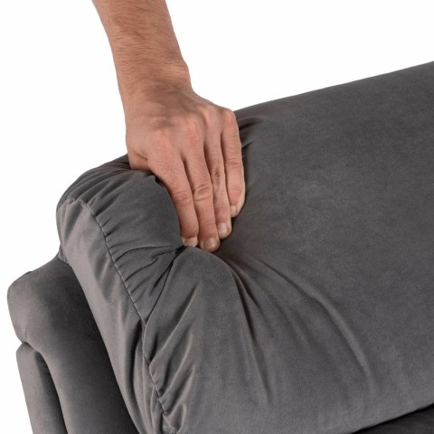 Fotel Rozkładany KOBE Szary Welurowy