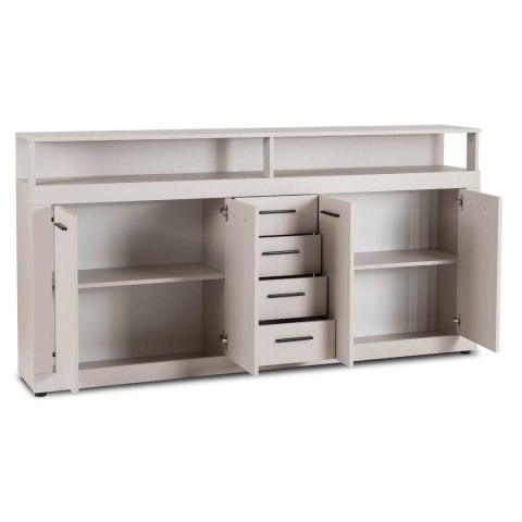 Komoda Czterodrzwiowa z Szufladami BLAGO 190 cm Kaszmir Nowoczesna