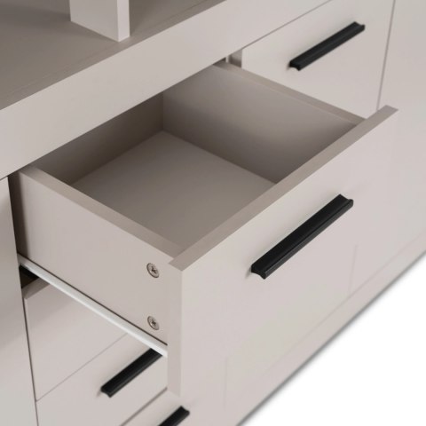 Komoda Czterodrzwiowa z Szufladami BLAGO 190 cm Kaszmir Nowoczesna