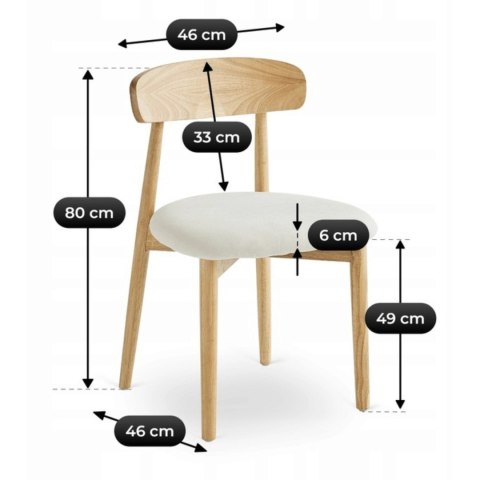 Krzesło ALVIN Dąb/Beż