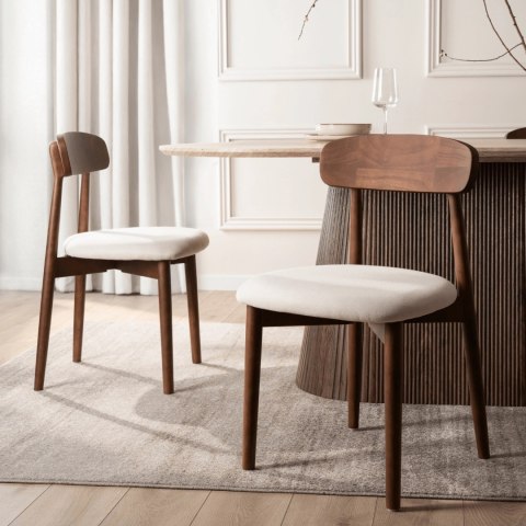 Krzesło ALVIN Orzech/Beż