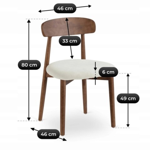 Krzesło ALVIN Orzech/Beż