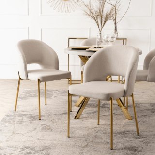 Krzesło BROS Kremowe/Złote