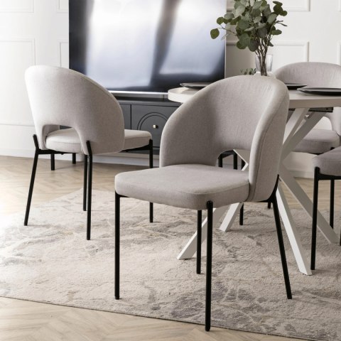 Krzesło Tapicerowane BROS Szare Nowoczesne