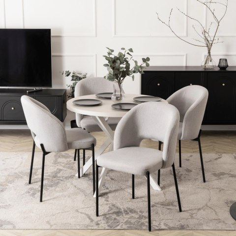 Krzesło Tapicerowane BROS Szare Nowoczesne