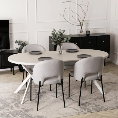 Krzesło Tapicerowane BROS Szare Nowoczesne