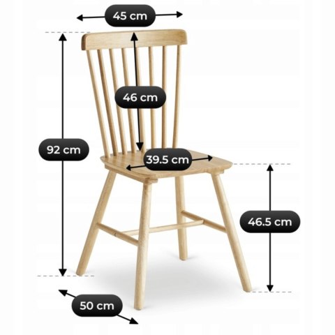 Krzesło Drewniane GARTON Dąb Złoty
