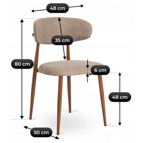 Krzesło FLAVIO Orzech/Beż