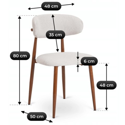 Krzesło FLAVIO Orzech/Szare