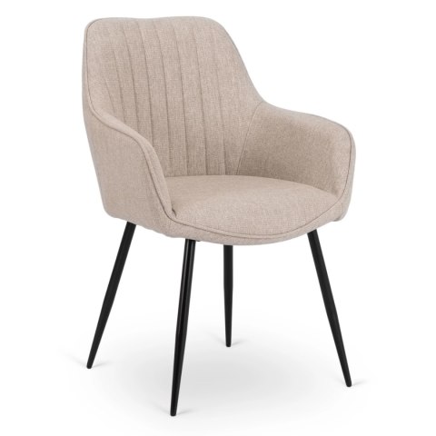 Krzesło Tapicerowane do Salonu MALAGA Beżowe Nowoczesne