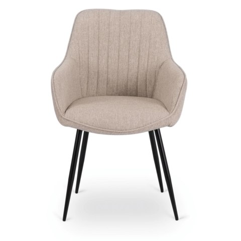 Krzesło Tapicerowane do Salonu MALAGA Beżowe Nowoczesne