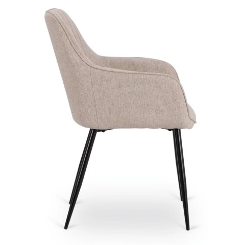 Krzesło Tapicerowane do Salonu MALAGA Beżowe Nowoczesne