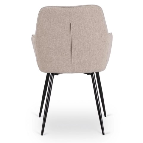 Krzesło Tapicerowane do Salonu MALAGA Beżowe Nowoczesne
