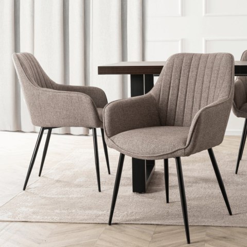 Krzesło Tapicerowane do Salonu MALAGA Cappucino Nowoczesne