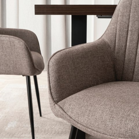 Krzesło Tapicerowane do Salonu MALAGA Cappucino Nowoczesne
