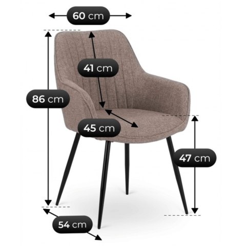 Krzesło Tapicerowane do Salonu MALAGA Cappucino Nowoczesne