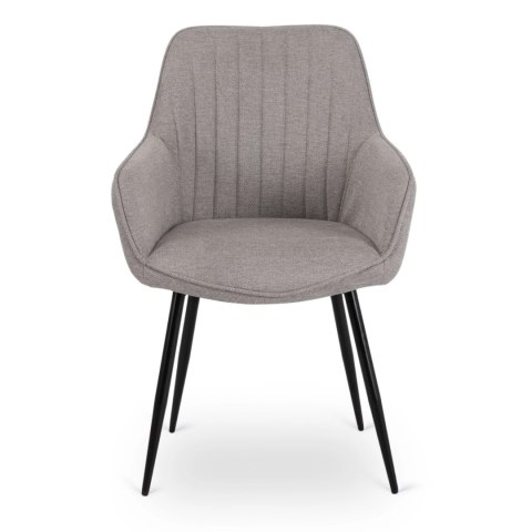 Krzesło Tapicerowane do Salonu MALAGA Szare Nowoczesne