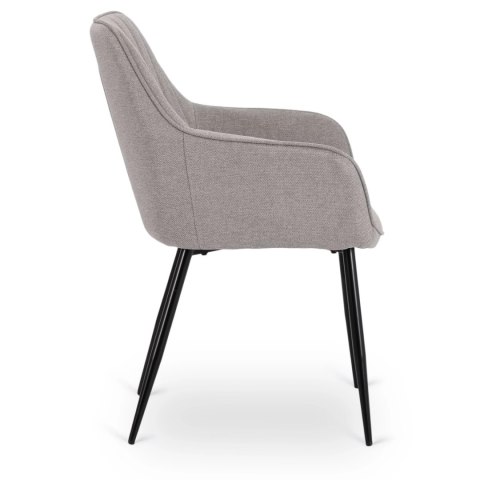 Krzesło Tapicerowane do Salonu MALAGA Szare Nowoczesne