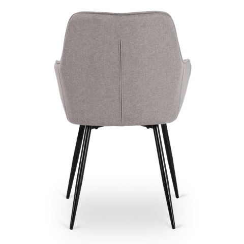 Krzesło Tapicerowane do Salonu MALAGA Szare Nowoczesne